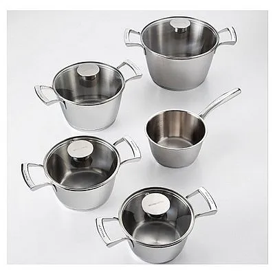 cucina italiana batería de cocina en acero inoxidable 18/10, 10 piezas - Accesorios de cocina BUGATTI